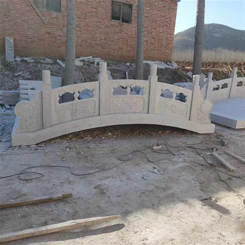 石雕石拱桥护栏石栏杆汉白玉石桥大理石栏杆升旗台雕塑工艺品摆件