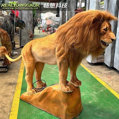 仿真狮子模型大型仿真动物摆件风景区公园动物园电动机械雄狮机模