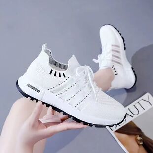 女鞋断码清特价真飞织网面运动鞋女2025春夏新款超轻透气防滑轻便