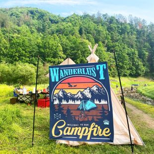 露营挂布背景布ins风装备户外美学装饰布野营挂毯美式乡村氛围感