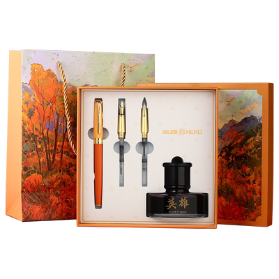 英雄钢笔三笔头套装精美礼盒