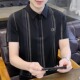 Polo衫 男韩版 修身 2026夏季 半袖 冰丝短袖 条纹t恤翻领百搭男士 新款