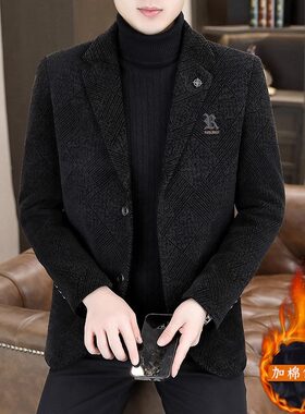 休闲帅气保暖毛呢西服男