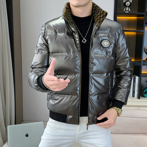 潮牌欧货立领免洗羽绒服男