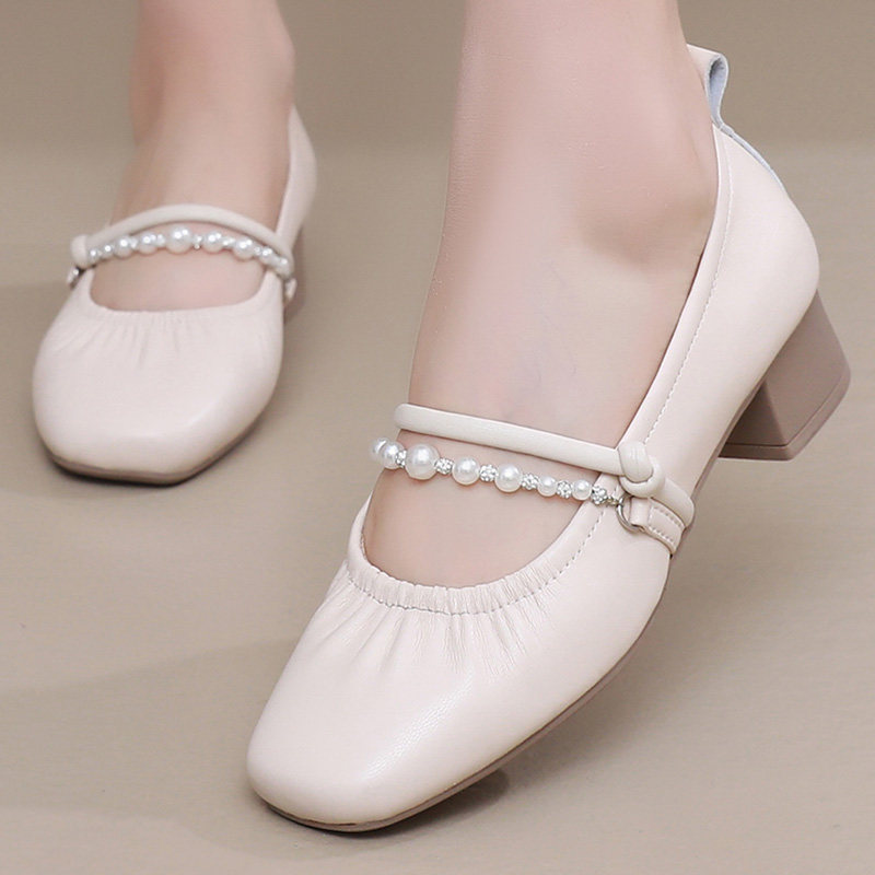 2025新款真皮玛丽珍鞋女粗跟中跟配裙子软底女单鞋时尚百搭小皮鞋,女鞋,玛丽珍鞋,淘宝优惠券,粉丝福利购,淘宝优惠卷