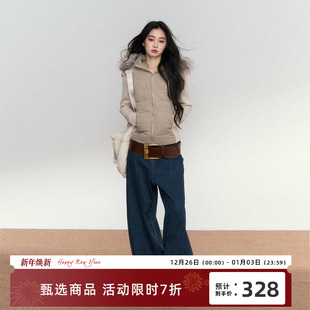 棉服排骨外套女 收腰显瘦毛领连帽短款 RedBling 原创设计秋冬新款