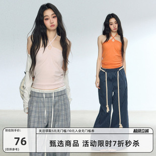 RedBling 原创设计多色挂脖性感修身收腰抹胸背心内搭打底上衣女