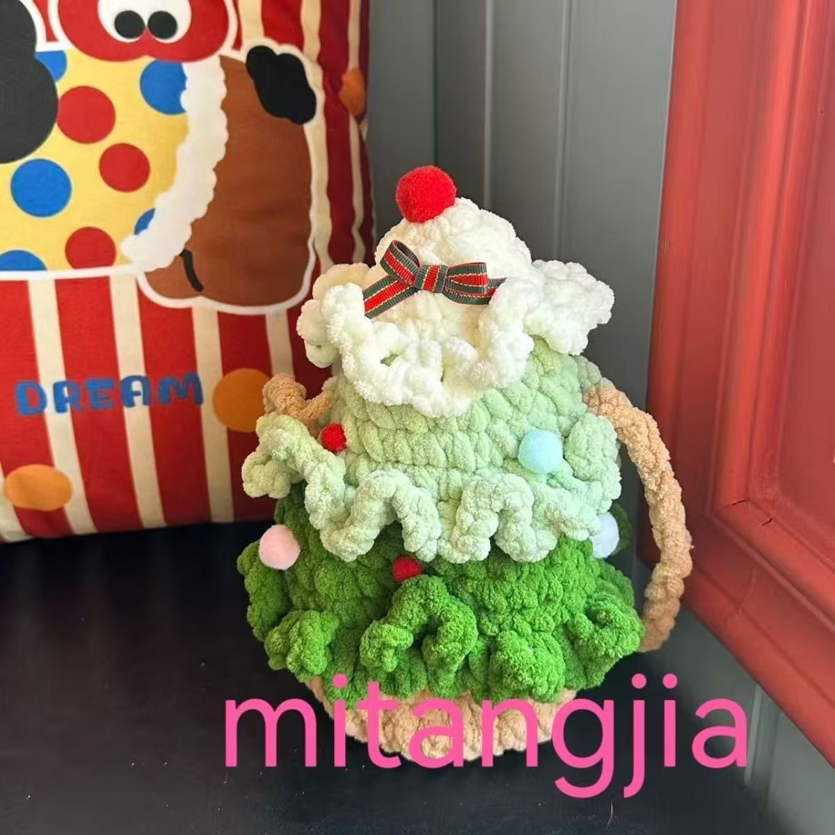 圣诞礼物冰条毛线斜挎包手工编织儿童款礼物送男女朋友款个性帽子