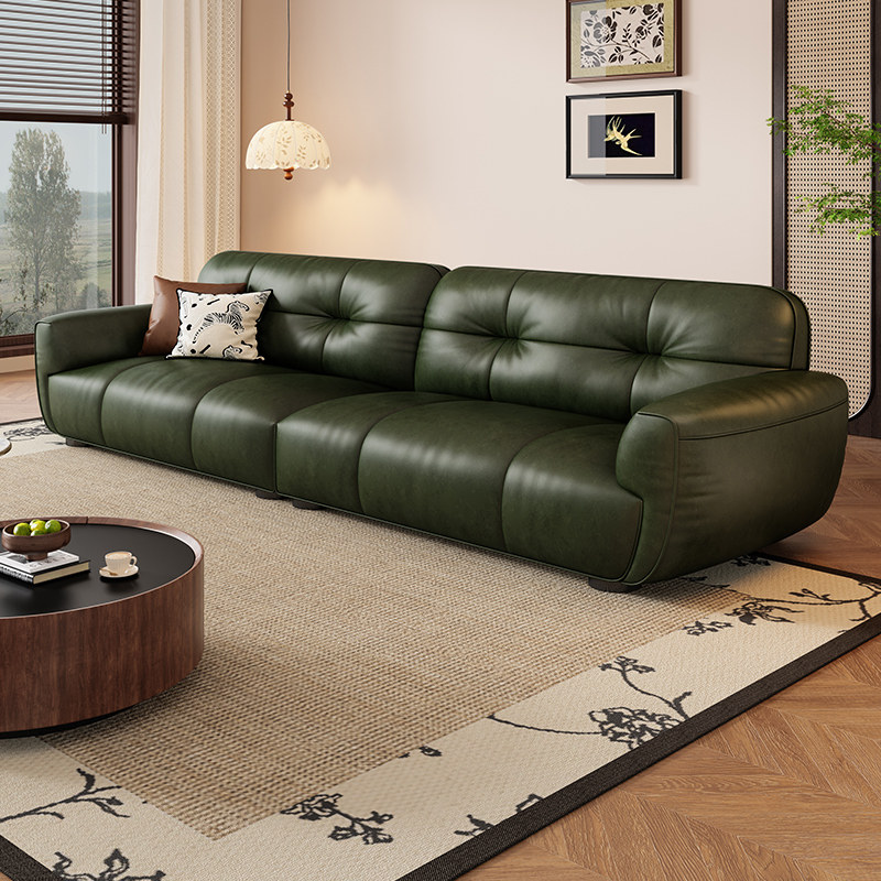 岚瑟琳真皮沙发油蜡皮复古客厅小户型直排新款宽坐深中古头层牛皮,住宅家具,皮艺沙发,淘宝优惠券,粉丝福利购,淘宝优惠卷