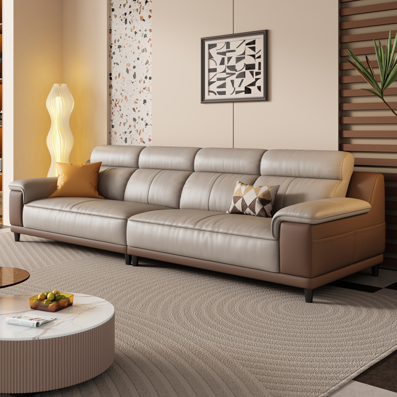 岚瑟琳意式复古头层牛皮真皮沙发
