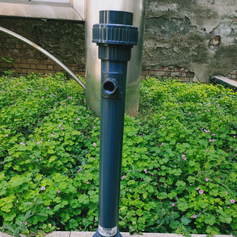 静态管道混合器带6分内丝加药口灰色upvc液体污水处理环保耐腐