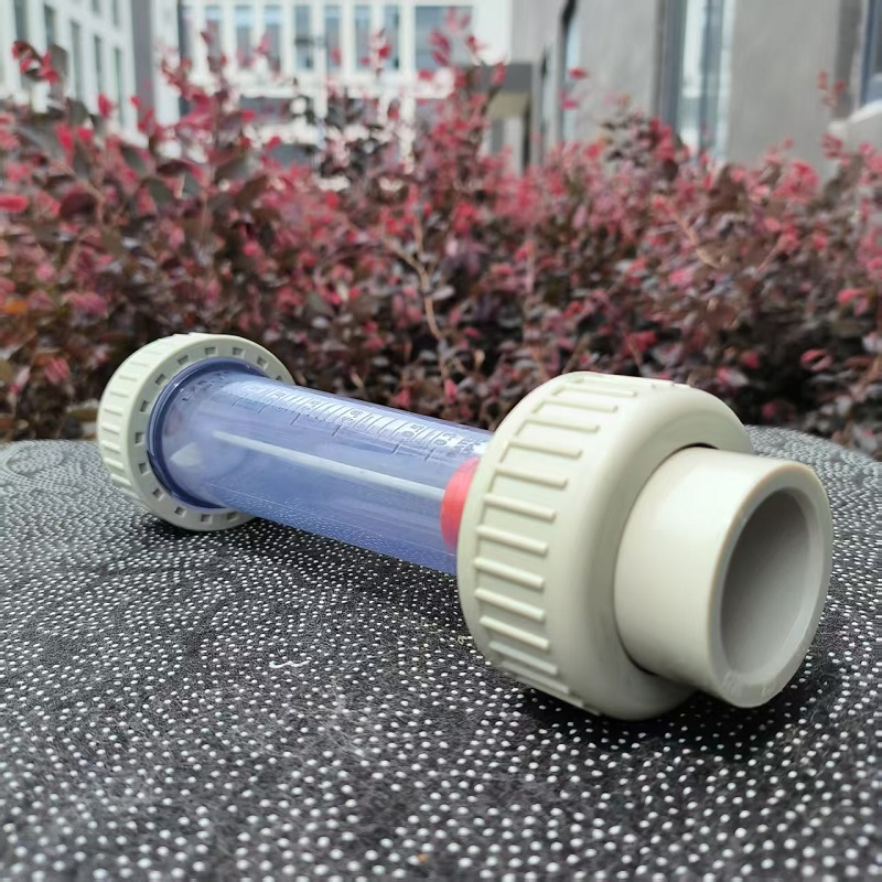 PPH浮子液体水流量计热熔焊接塑料管式转子包塑杆管道式