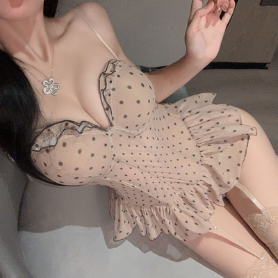 性感内衣甜美火辣妹套装露背深v塑腰胸垫鱼骨睡衣群诱惑纯欲制服