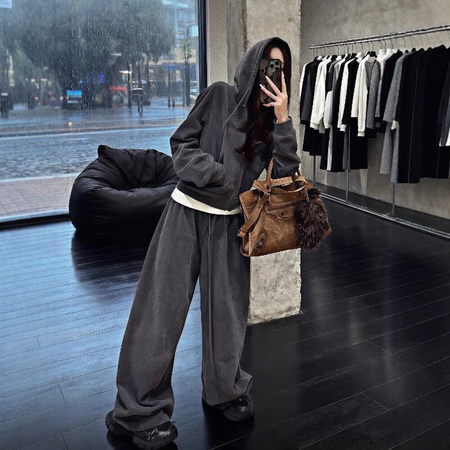 高级感运动服套装女秋冬季学生韩版宽松显瘦时尚卫衣休闲两件套潮