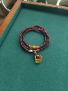 西藏手串手链藏式手链手串石榴石多圈手串拉萨直发全国包邮
