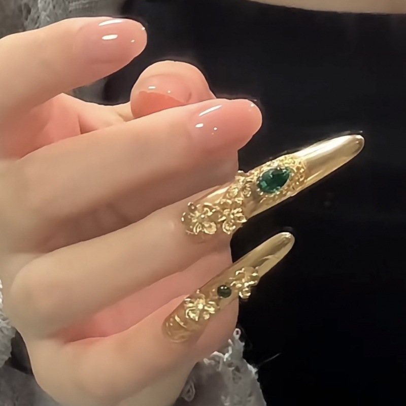 【奢华护甲】纯手工宫廷风级成品美甲显白贴片假指甲可拆穿戴甲
