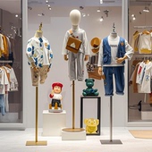 儿童模特道具半身童装 店男女小孩衣服展示架带头人台模特架子 服装