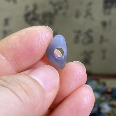 和田玉烟紫色随型扣子配饰复古风老光工艺藏式手链手编绳多宝配珠