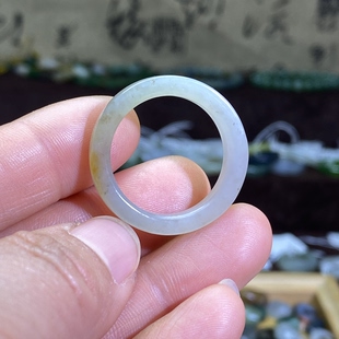 和田玉白青花籽料卡21直切随型戒指古风手串手链跑环大圈口戒圈