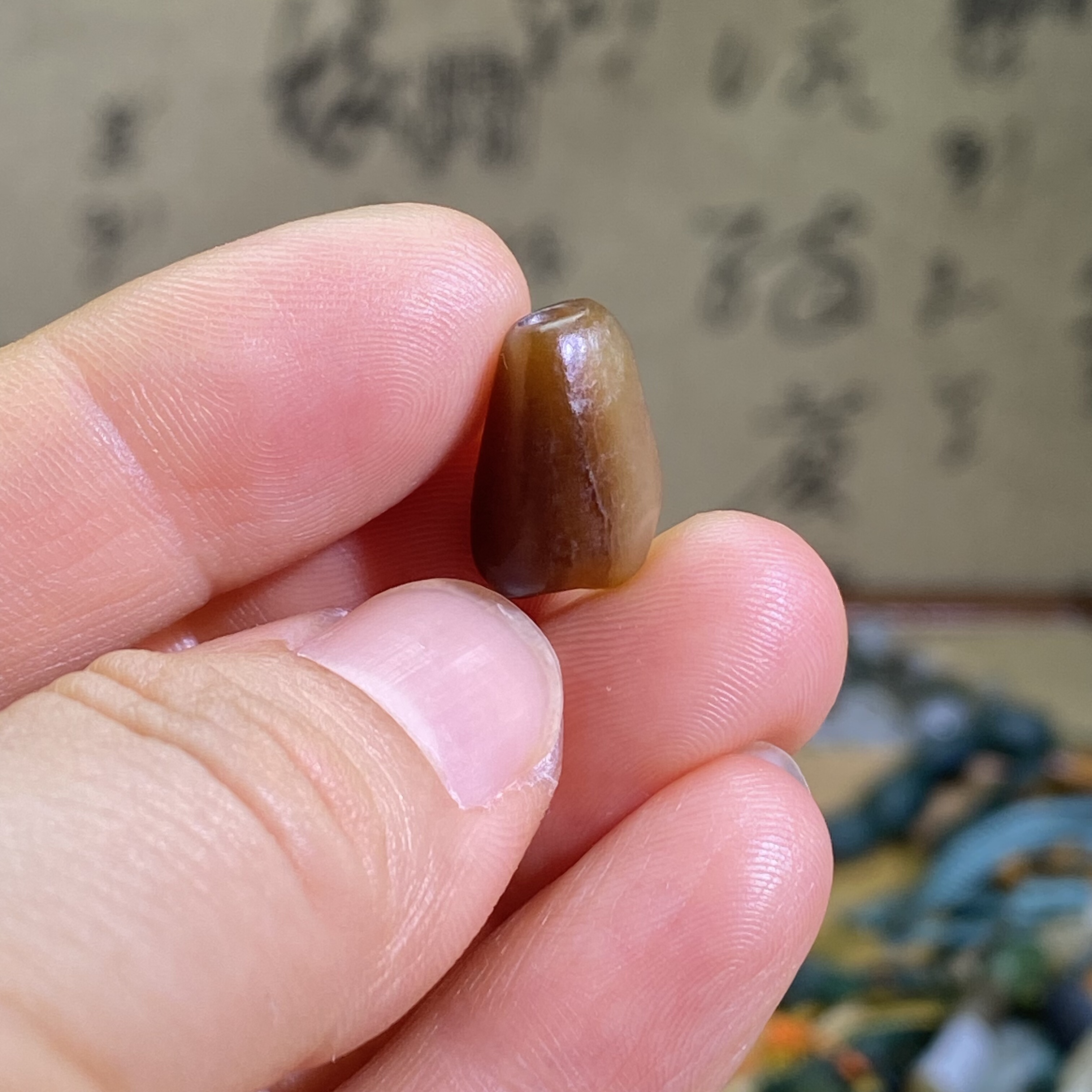 和田玉糖玉随型小珠子配饰老光工艺古风藏式手编绳多宝手链配珠