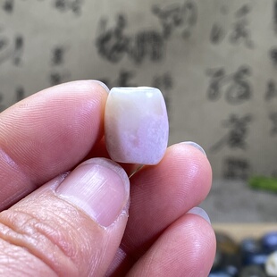 和田玉桃花玉随型桶珠配饰老光工艺复古风手编绳手串手链配珠