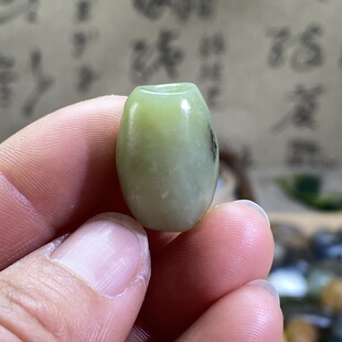 和田玉青黄口玉随型桶珠配饰老光工艺复古风藏式手链手串配珠