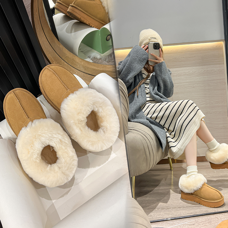 塔茨特冬季新款一脚蹬雪地靴