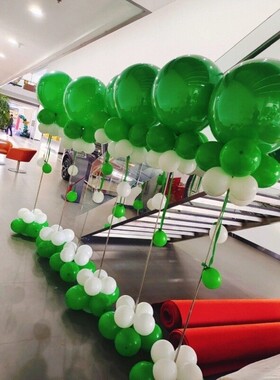 绿色气球链立柱服装店商场开业庆典橱窗门头布置毕业教室气球装饰