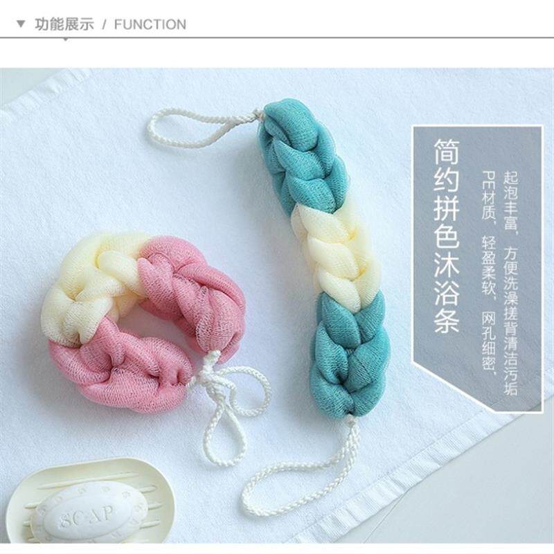 j韩式洗澡长条浴花沐浴条加厚成人搓背洗澡神器长条后背拉背条男