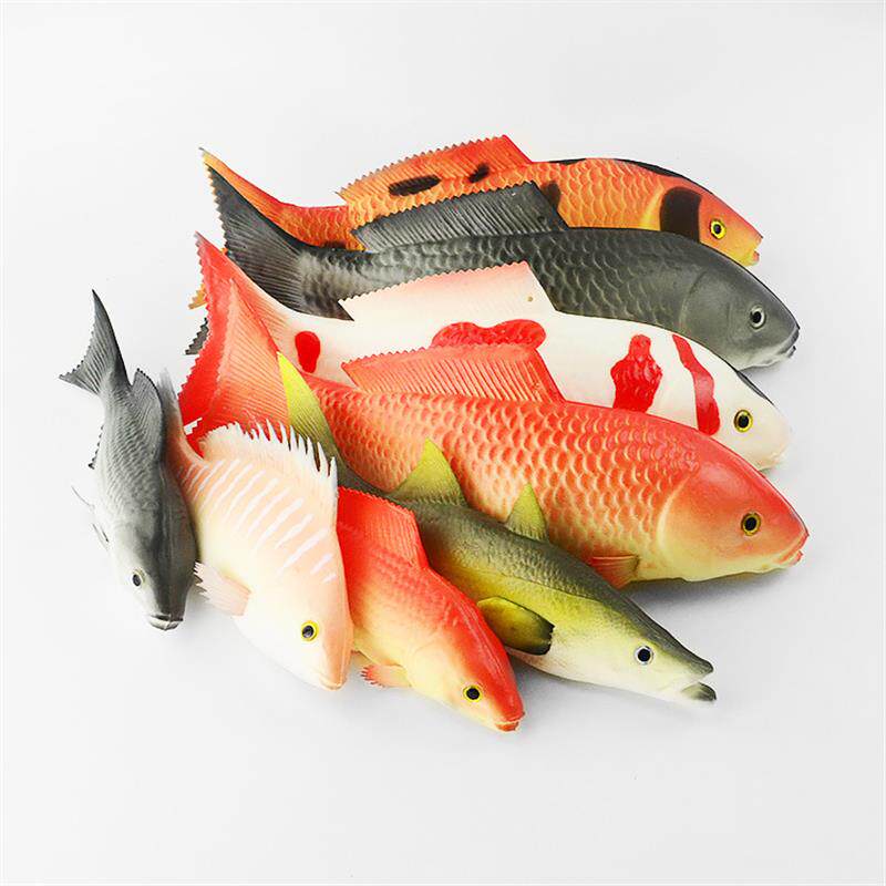 仿真鱼类草鱼摆设装饰玩具假鲤鱼模型大头鱼摆放道具儿童认知教具