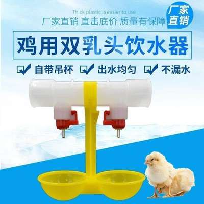 双乳头鸡自动饮水器鸡用钢球饮水器自动喂水设备球水杯饮水杯养鸡
