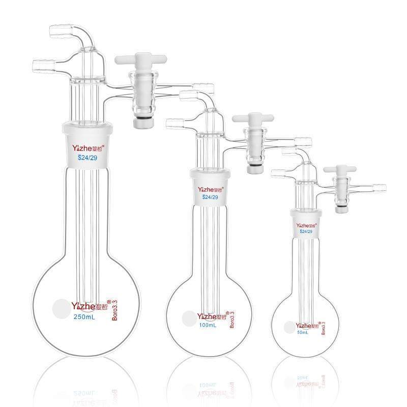 翌哲玻璃升华器实验室微量升华装置聚四氟乙烯活塞高硼硅加厚玻璃