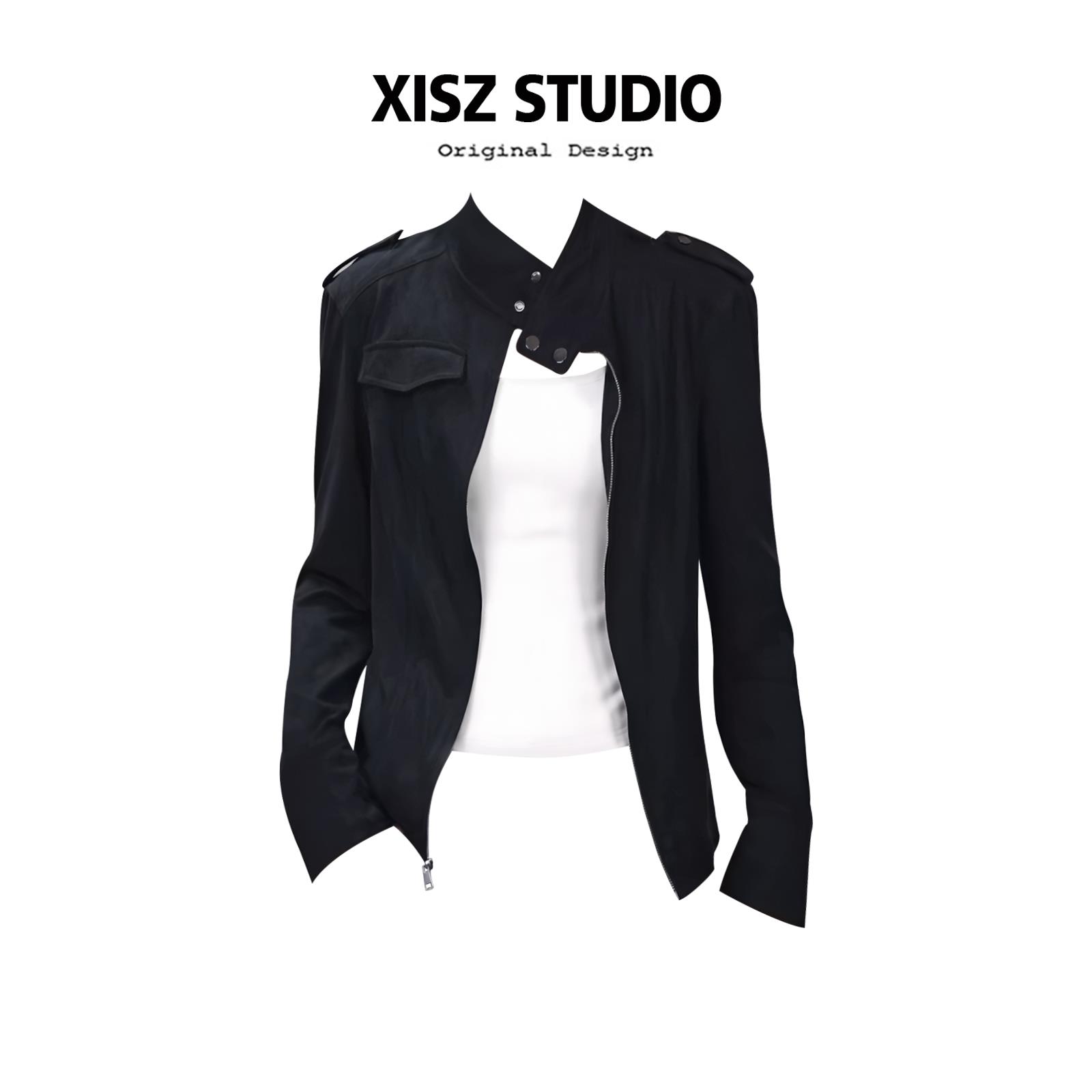 美式辣妹风立领短款夹克外套女早秋气质时尚显瘦百搭拉链开衫上衣