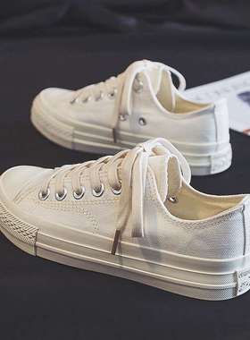 帆布女鞋学生韩版百搭ulzzang潮流2025新款布鞋薄款板鞋小白鞋女