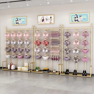 新款内衣店落地展示架靠墙文胸短裤陈列架子商场单面多层内裤货架