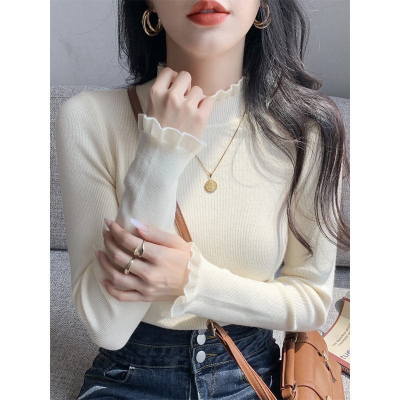 蕾丝花边绝美巨好看的打底衫