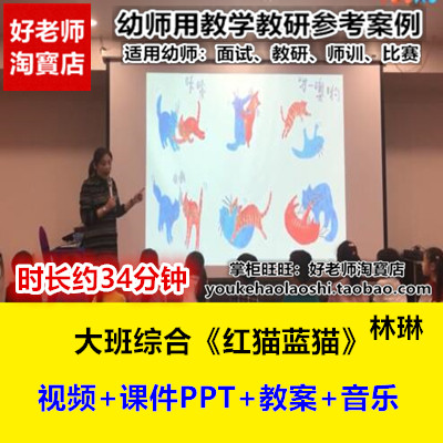 2023新大班综合《红猫蓝猫》幼儿园名师优质公开课视频课件教案