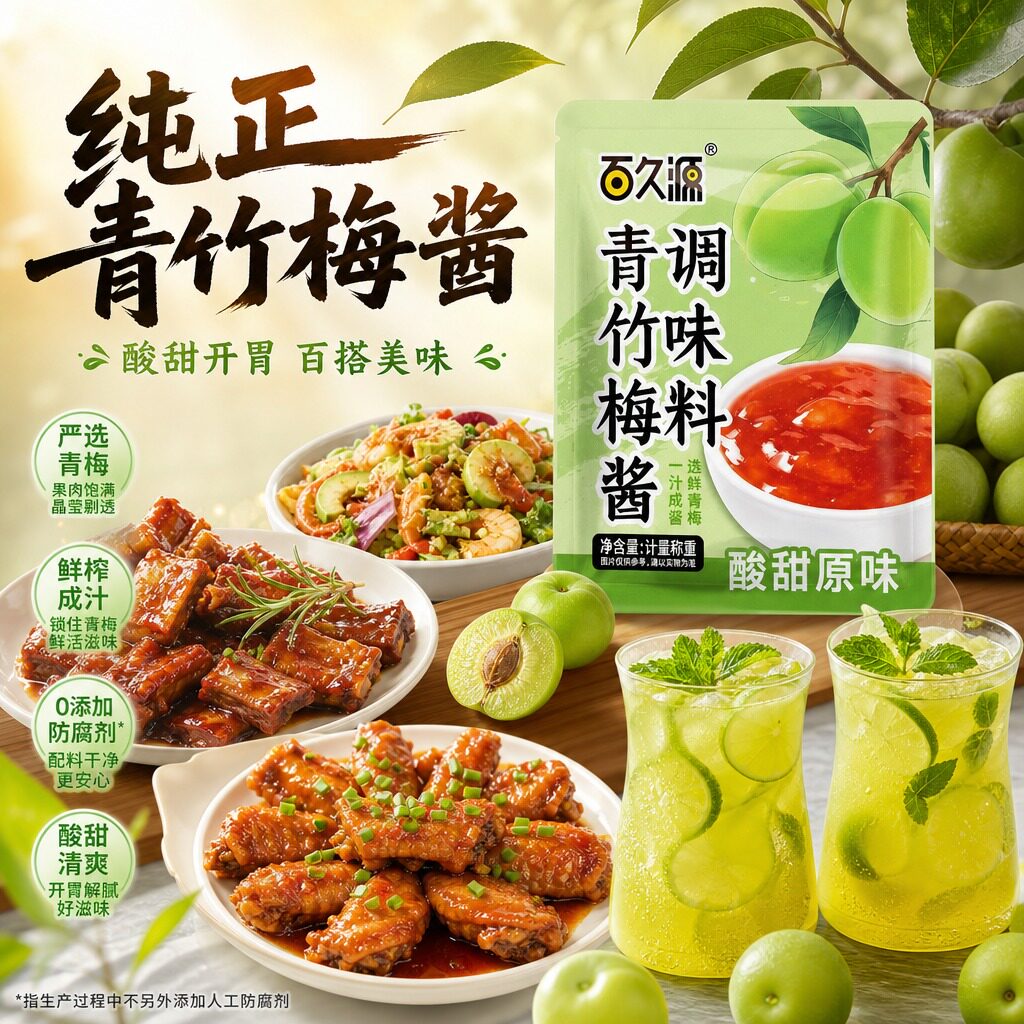 青竹梅酱调味料纯梅熬制潮汕风味