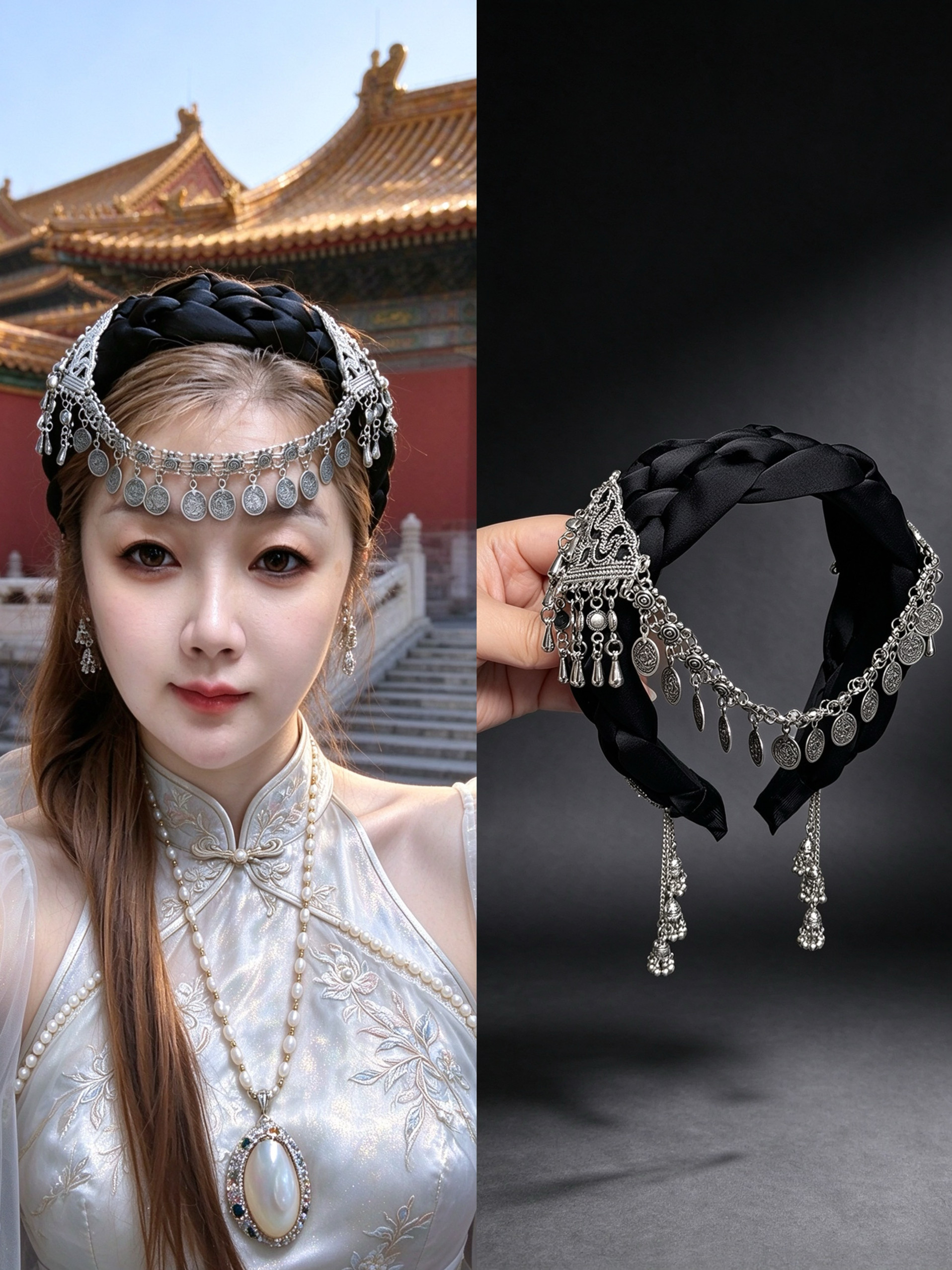 网红同款原创设计轻奢重工时尚超仙发箍手工气质民族小香风发饰