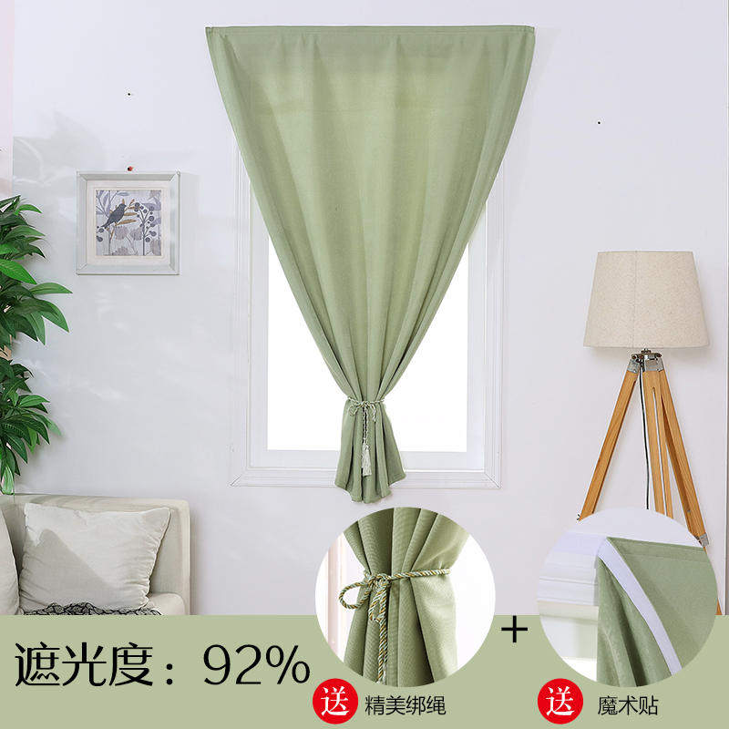 风格成品门帘布帘头室内简易窗帘免打孔粘贴式避光墙壁挂遮挡卧室_虎窝淘