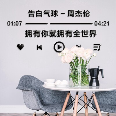 从前从前有个人爱你很久墙贴简约餐厅亚克力装饰品装饰3d用品店铺