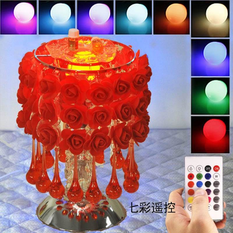 现代玫瑰花床头台灯装饰卧室结婚床头喂奶香薰礼物灯蓝牙音乐床头