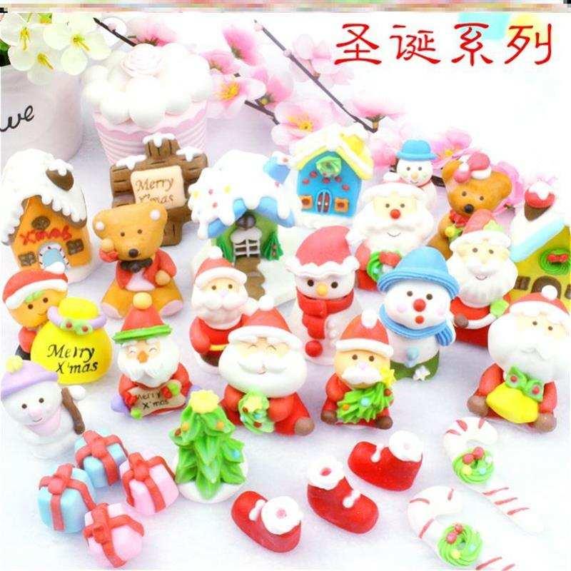 圣诞节蛋糕装饰糖人树老人可食用糖公仔雪人摆件烘焙翻糖人偶甜品