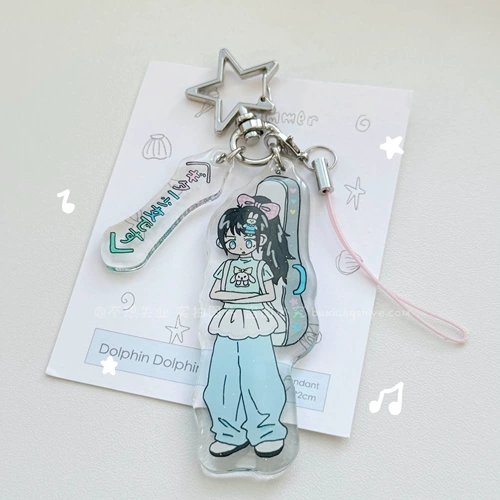 Оригинальный мультяшный акриловый брелок, гитара, брендовая подвеска