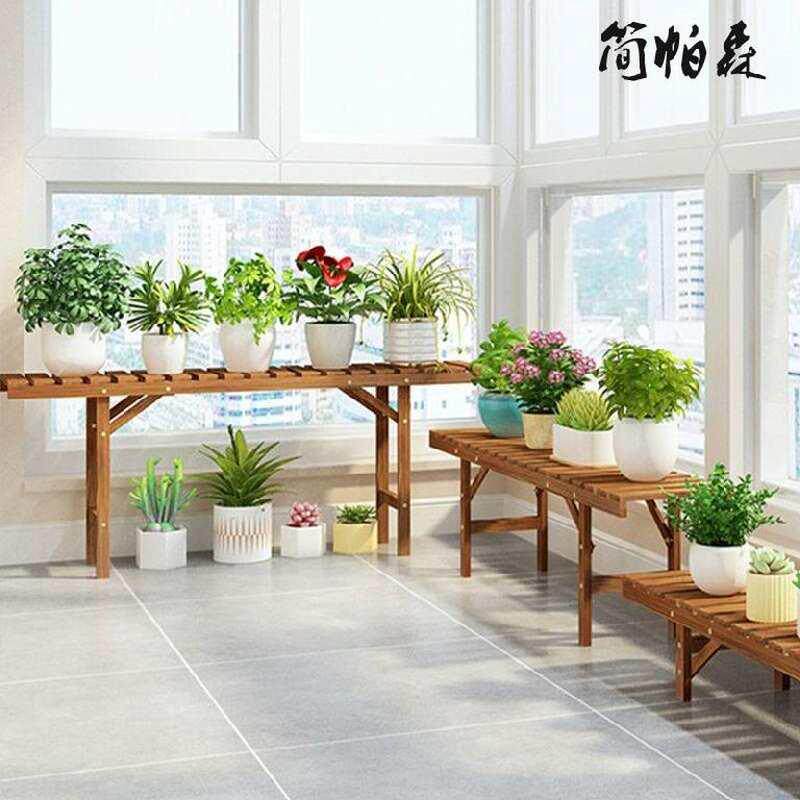窗台超窄花架轻奢摆件长条桌cm木质单个工艺花架子客厅落地式门口