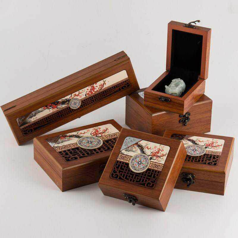 包装耳钉个性便携式盒子古典古风木制古代首饰盒佛珠吊坠小号