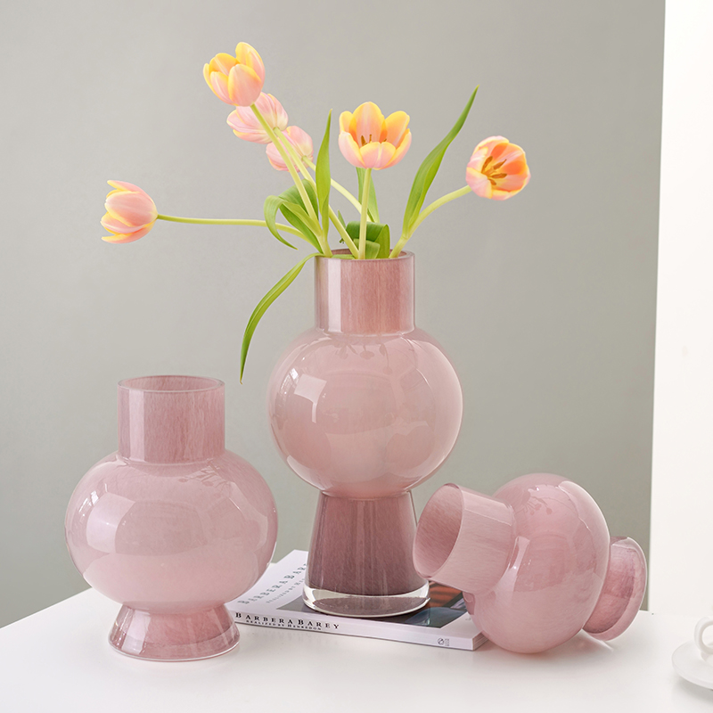 乐之沭琉璃中古磁粉花瓶