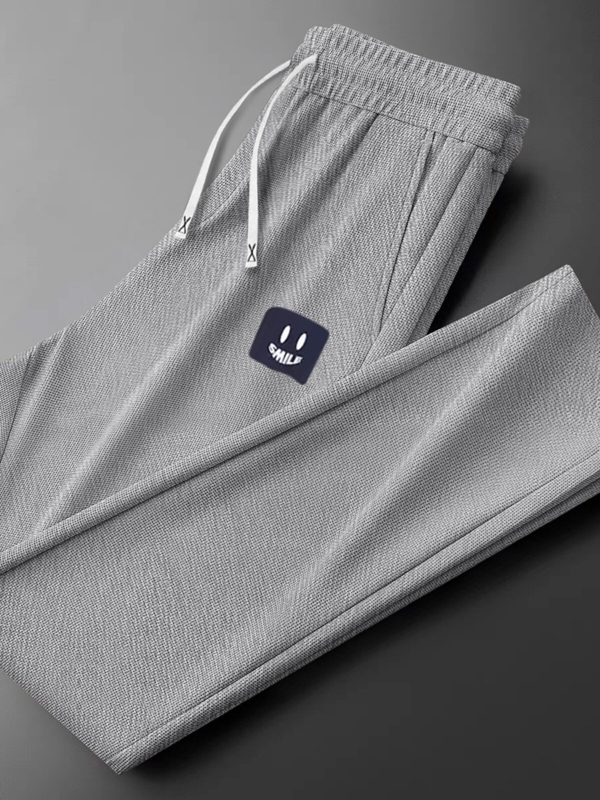 빅 브랜드 정리 대외 무역 잉여 싱글 컷 라벨 카운터 봄 가을 동풍 와플 캐주얼 스트레이트 와이드 팬츠 남성용 여성용