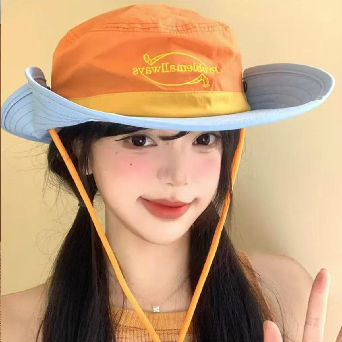 户外情侣渔夫帽女可折叠防晒夏季