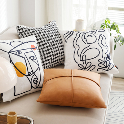 北欧ins客厅沙发抱枕靠垫复古样板间床头靠背靠枕抱枕套 定制尺寸